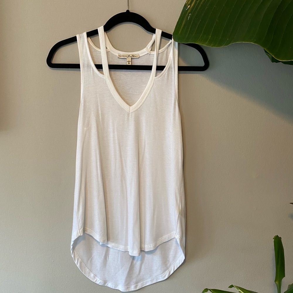 Express One Eleven White Tank Top